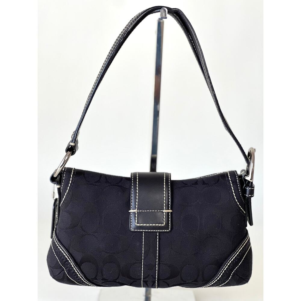 Vintage Coach Small Soho Black Signature shoulder bag 10602 - Picture 3 of 16